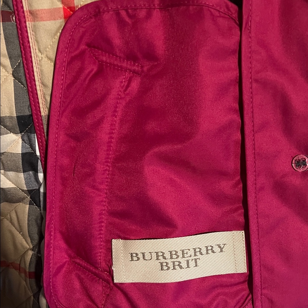 Beautiful Raspberry Pink Burberry Brit Jacket - Picture 4 of 5